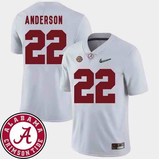 Men Alabama Crimson Tide Ryan Anderson White College Football Sec Patch 2018 Jersey